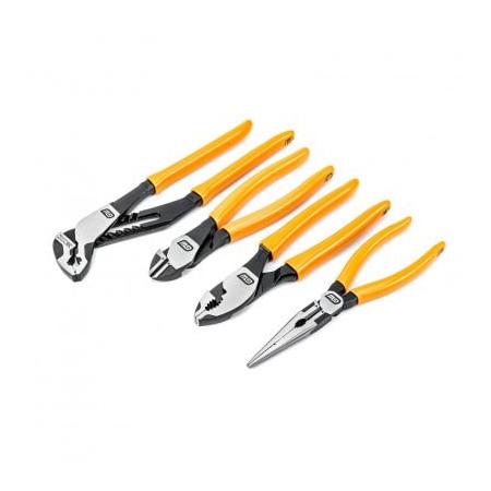 Apex Tool Group Gearwrench 4 Piece Mixed Plier Set W/ Pitbull Dipped Handle 82203